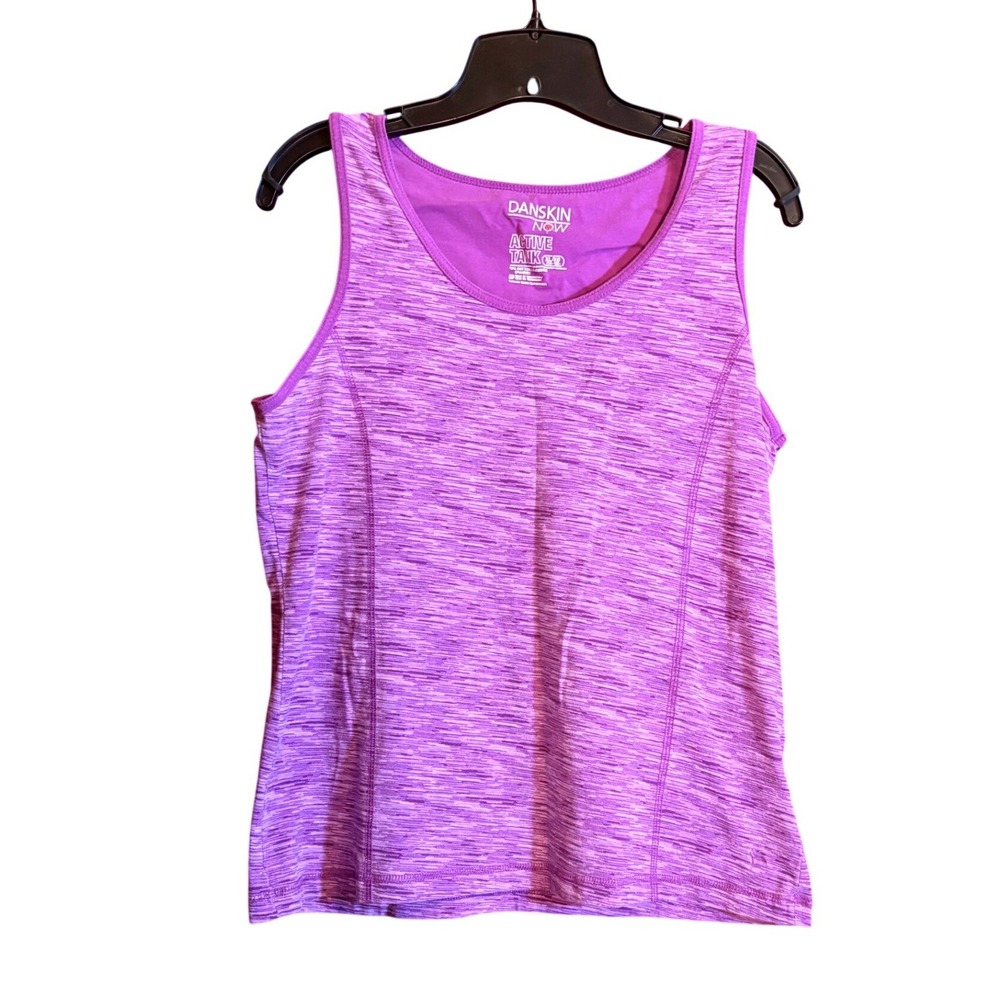 Danskin Now Active Tank Women XL Purple Good Space Dye Scoop Neck DL22T007P